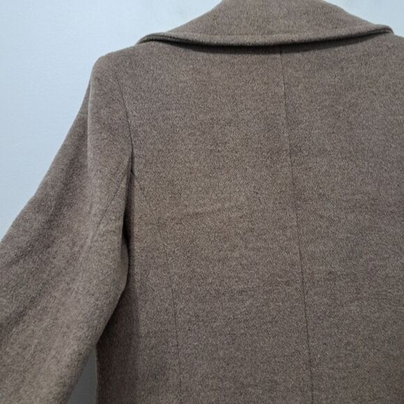 Calvin Klien Wool Silk Blend Preppy Minimalist Coat Size Tag Missing Large Tan - Picture 17 of 17